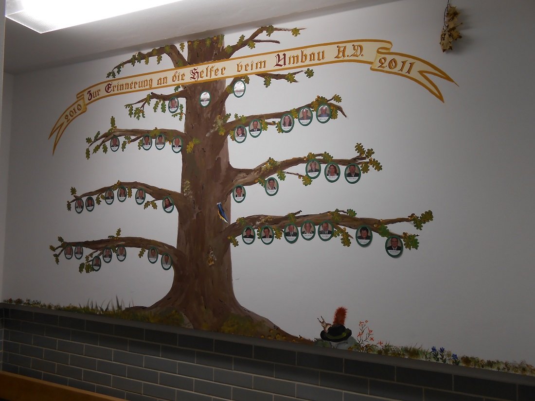 Helfer beim Umbau des Vereinsheims